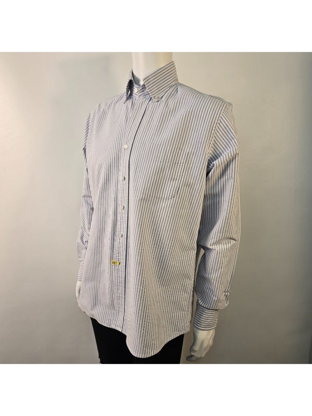 Proper Cloth Button Up Dress Shirt Sz 15.5 Blue University Stripe Oxford Cloth